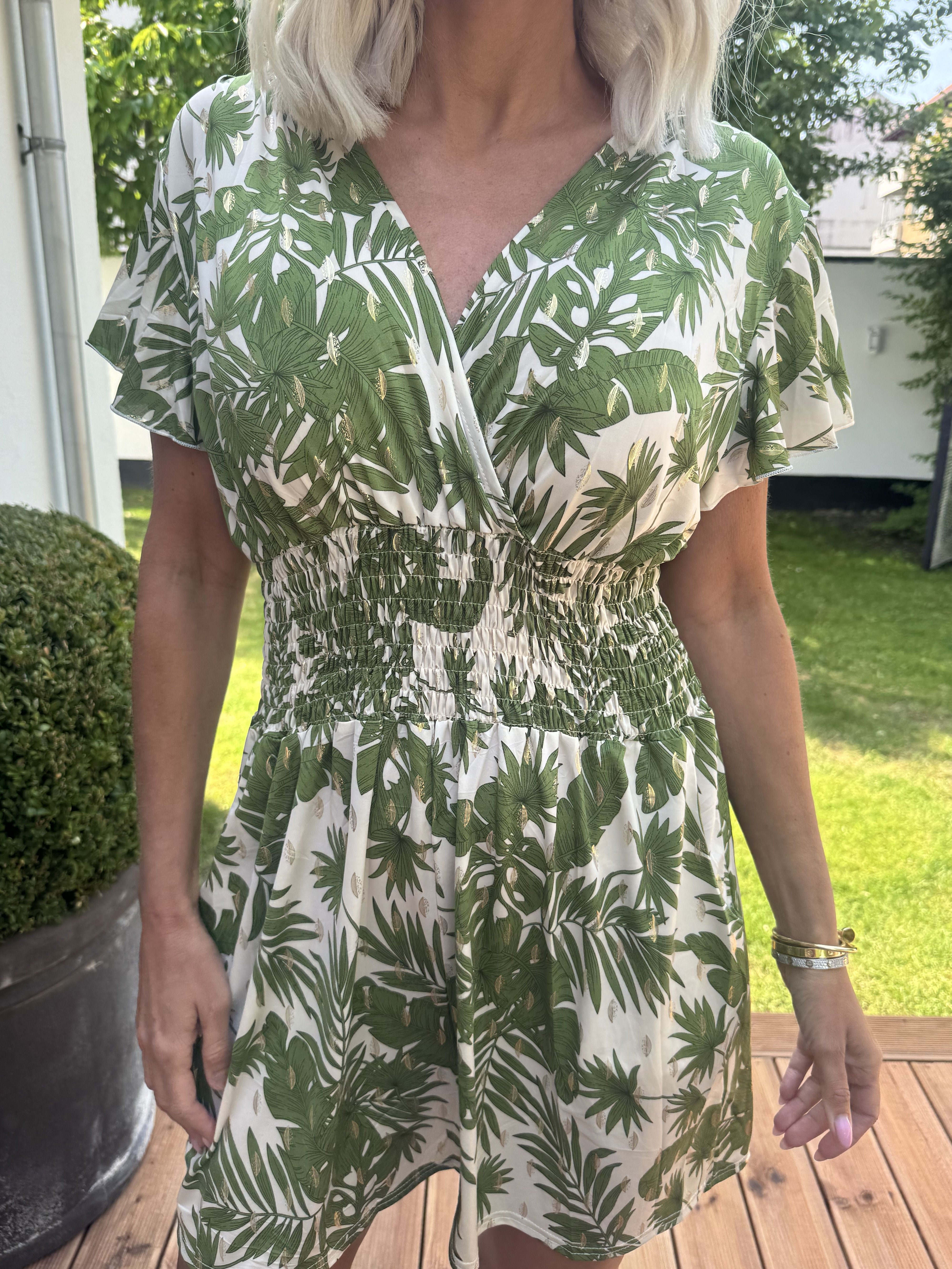 Pams Gold Leaf Playsuit - Elastisk playsuit med lommer